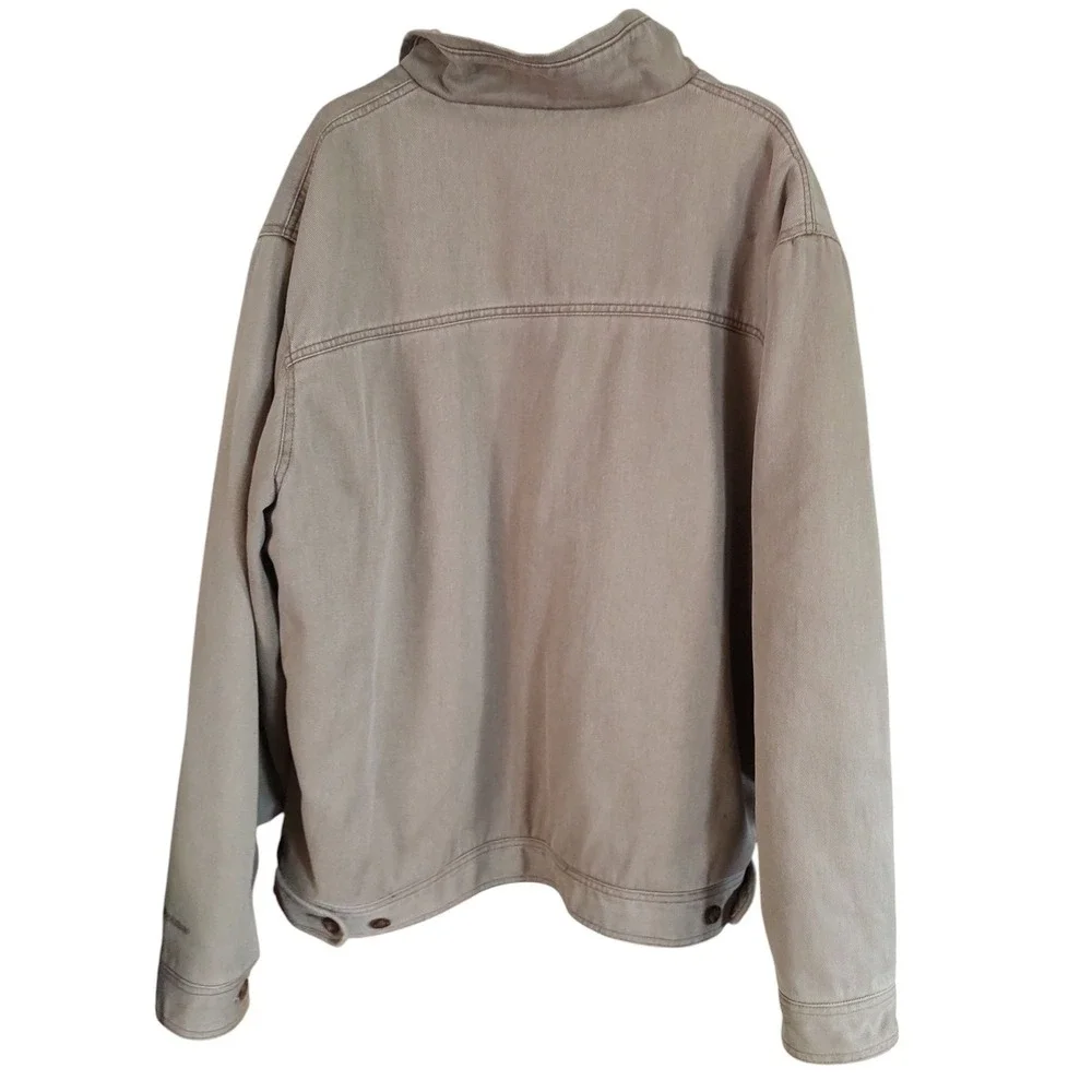 Woolrich Duck Canvas Jacket Sherpa Lined Dark Wheat Pockets Mens‎ Extra Large